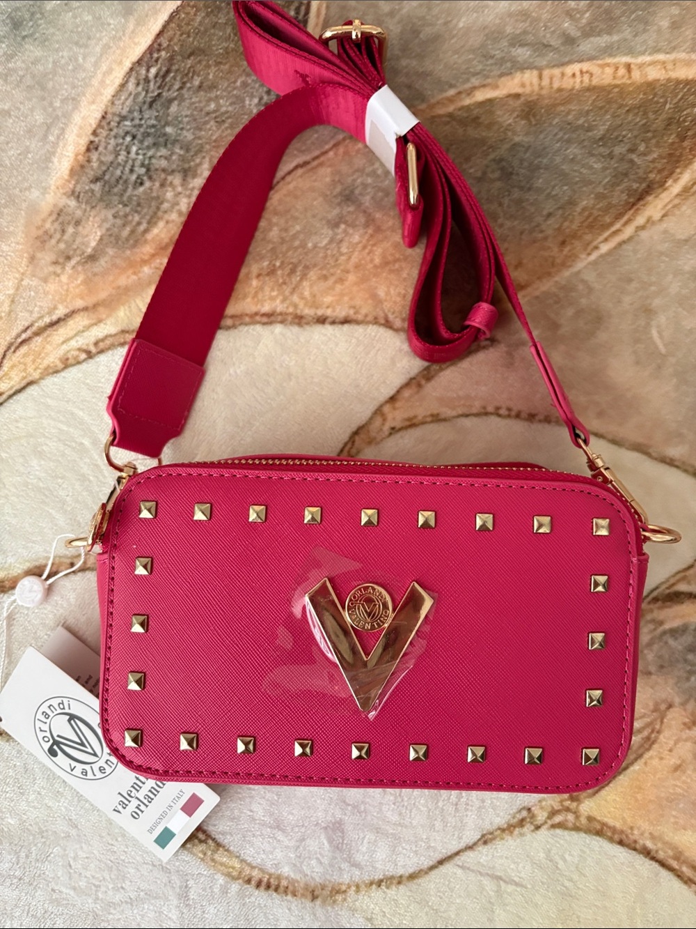 Valentino Orlando Pink Crossbody Camera Bag